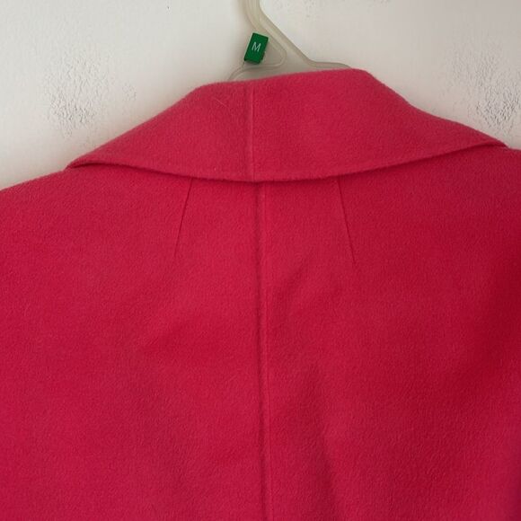 Talbots Wool blend open front Women's Bright Pink cowl jacket sweater medium EUC - Picture 8 of 9